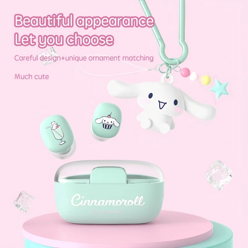 Sanrio 0102 TWS słuchawki Bluetooth bezprzewodowy Sport redukcja szumów słuchawki Bluetooth sterowanie dotykowe zestaw słuchawkowy wszystkie