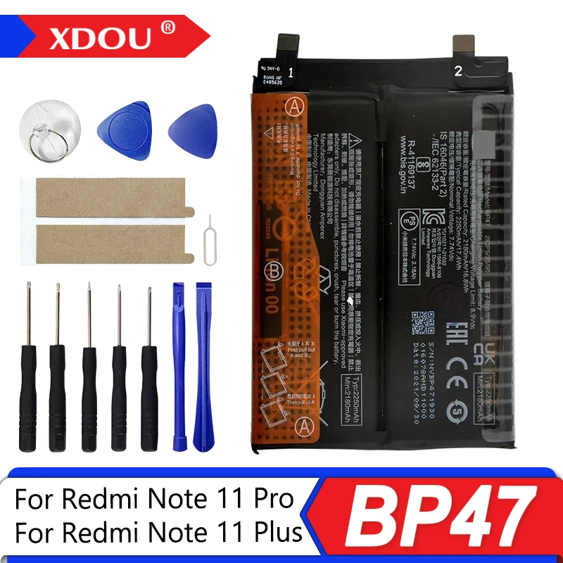 

Brand New BP47 4500mAh Battery For Xiaomi Mi Redmi Note 11 Pro Note11+ Note 11 Plus Phone Replacement Batteries+Tools