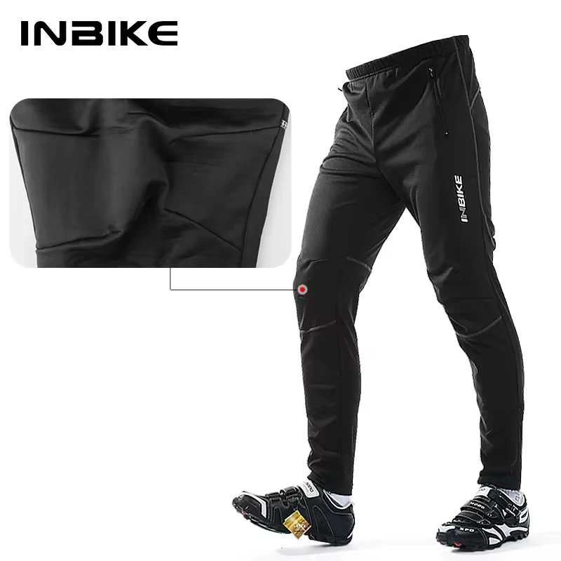 INBIKE Winter Men's Cycling Pants Thermal Road Bike Clothing Man Windproof Bicycle Trousers MTB Pants for Riding Running Pants