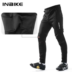 INBIKE 남성용 겨울 사이클링 바지, 보온 도로 자전거 의류, 방풍 자전거 바지, MTB 라이딩 러닝 바지