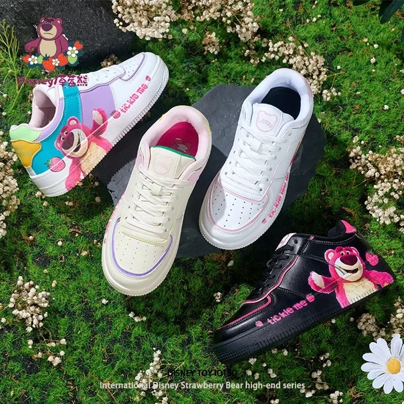 

Официальные кроссовки Disney на платформе с клубничным медведем, обувь на толстой подошве, увеличивающая рост на 2025 год для подростков, повседневная одежда для занятий спортом на открытом воздухе