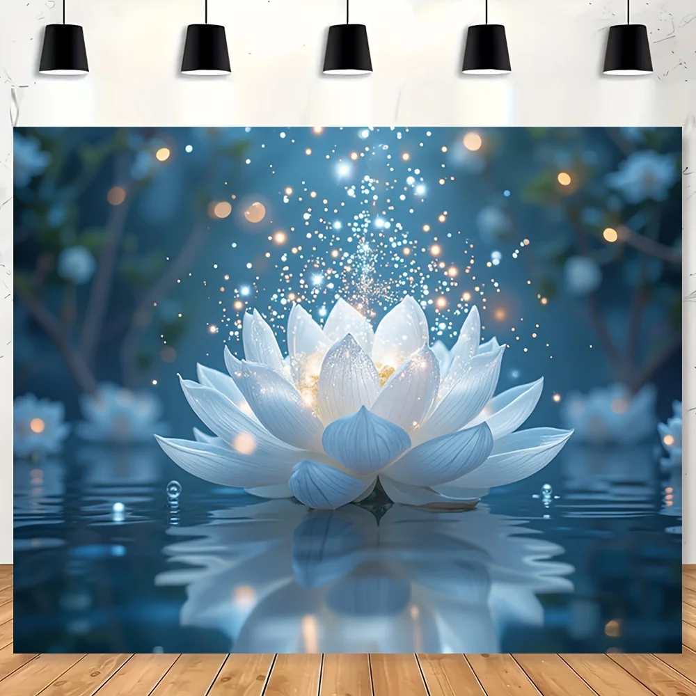 1pc of Crystal Lotus Tapestry for Living Room, Bedroom, Office, Home Room, Party Decoration, Live Streaming Backdrop JG