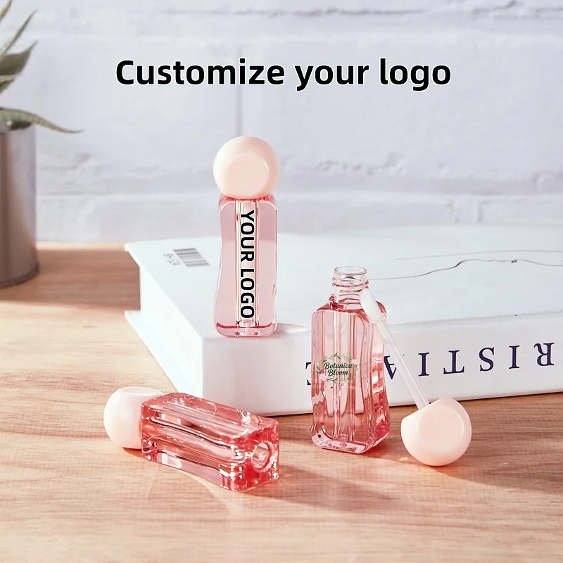 【شعار مخصص】50 قطعة مخصصة 3 مللي زجاجة ملمع شفاه وردي شبه شفاف أنبوب ملمع شفاه دفعة صغيرة مصنع التخصيص #1