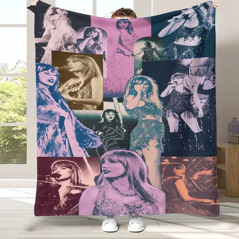 Fashion Eras Tour T-Taylor Superstar Music Flannel Throw Blanket,Cozy Blanket for Bed,Sofa,Living Room,Picnic,Camping,Home Decor