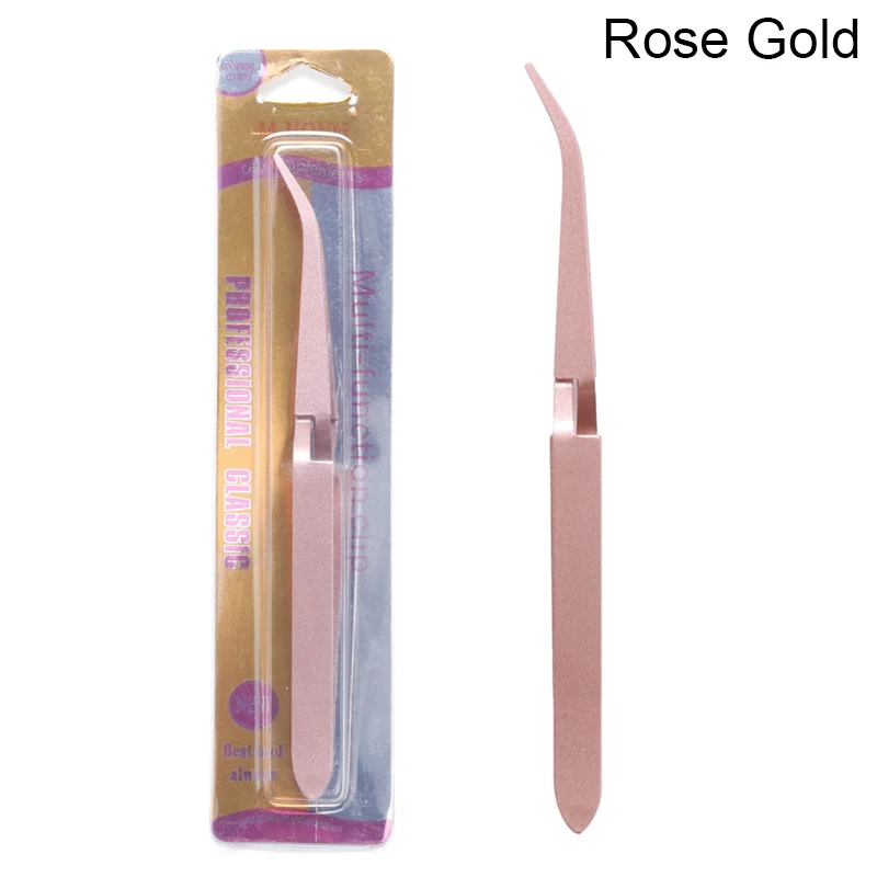 C Curve Nail Pinching Clips Pink Rose Gold Stainless Steel Nail Shaping Cross Tweezers Picking Rhinestones Manicure Art Tool 