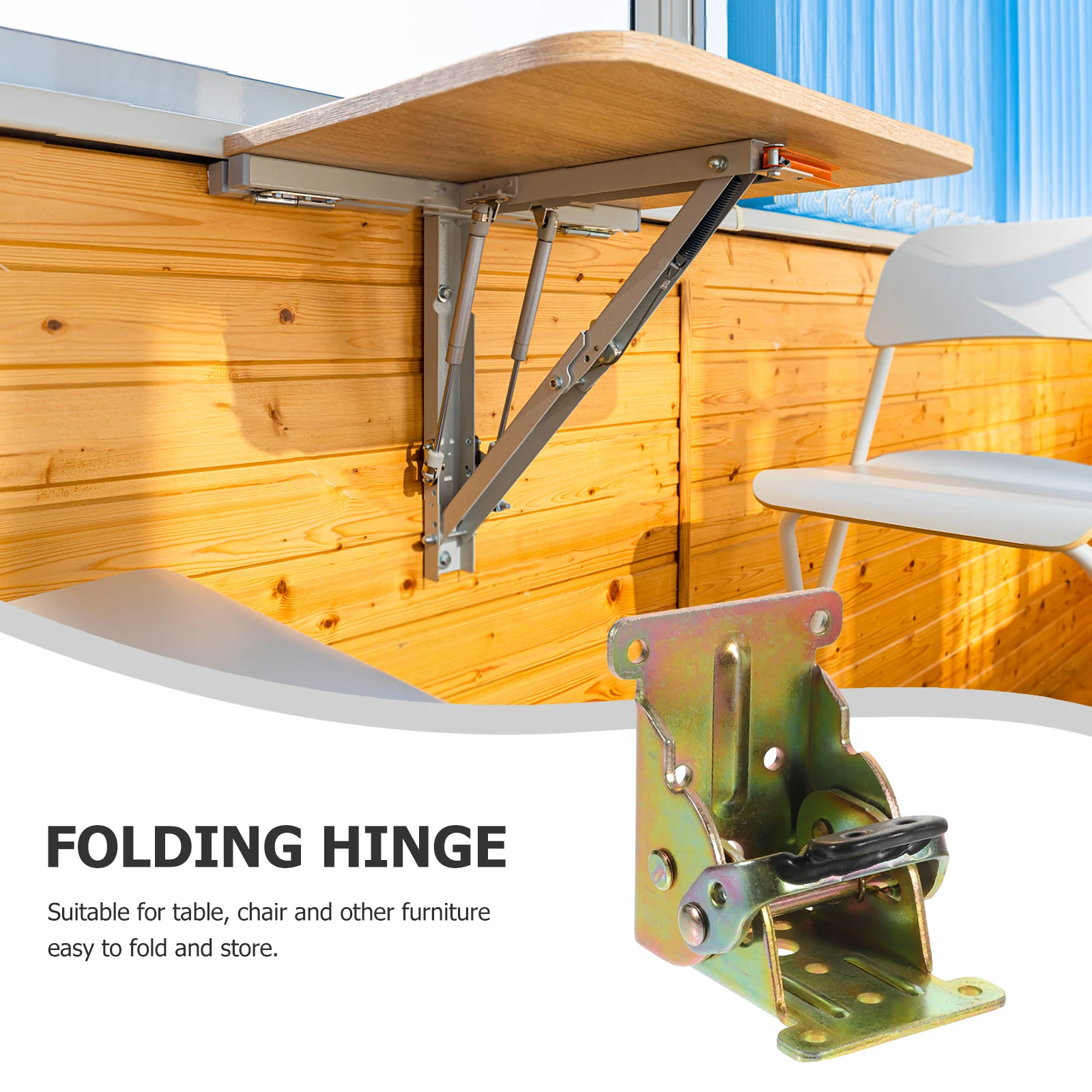 

Heavy Duty Hinges Foldable Self-locking Folding up Table Supporting Furniture Legs Black