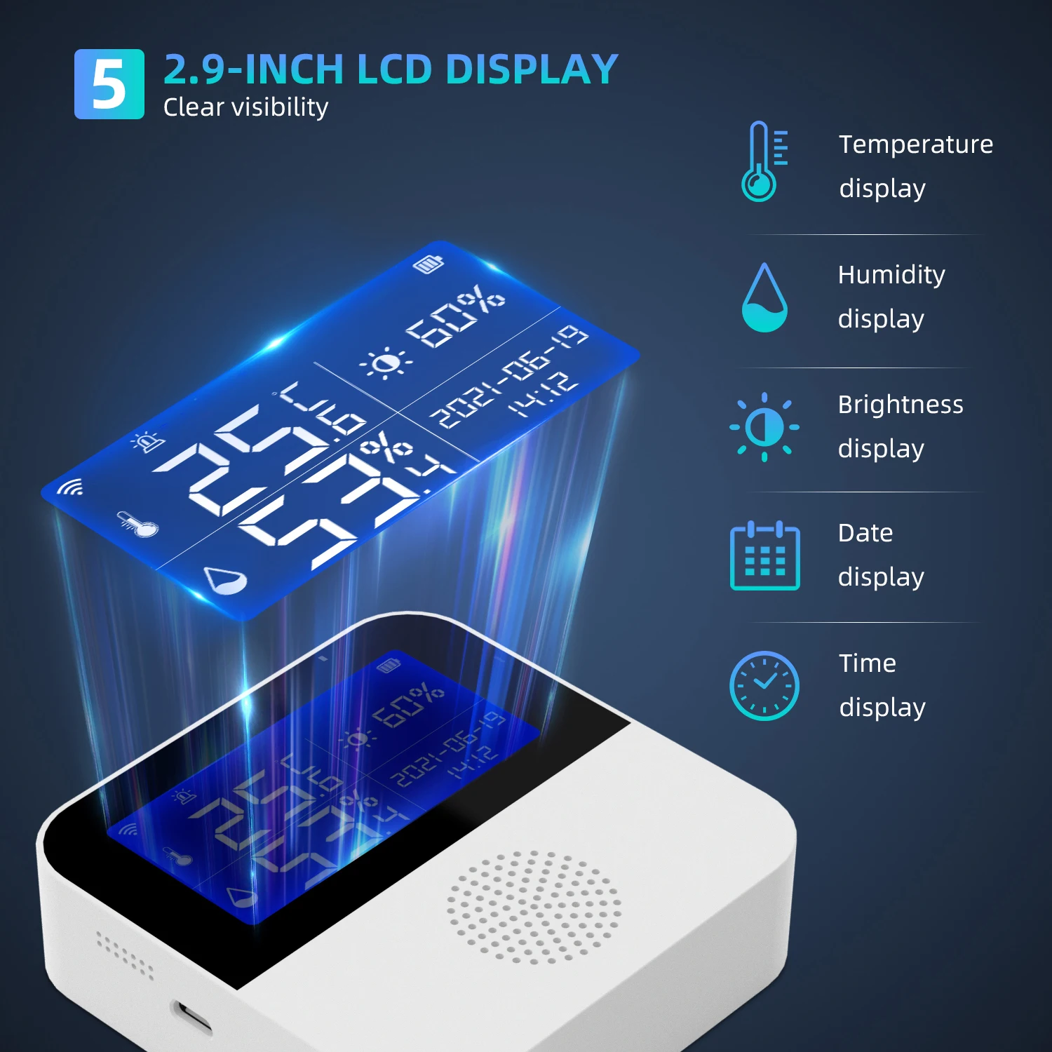 Tuya Smart Home WIFI Temperature Humidity Sensor Alarm Indoor Outdoor Hygrometer Thermometer Detector Support Alexa Google Home