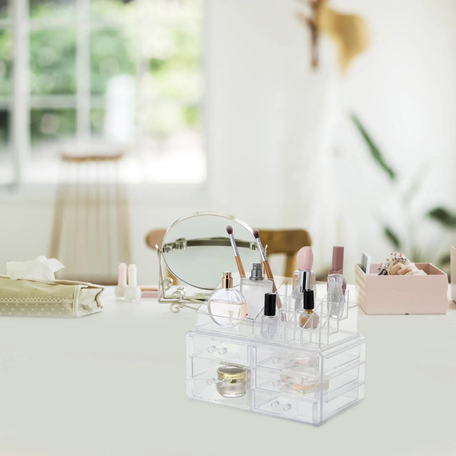 

Storage Box 5 Drawers Desktop ganizer For Makeup Jewerly Compact Cotton Swabs Lipstick Container Small Size Dressing