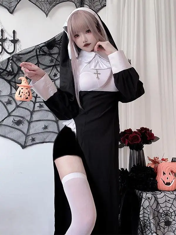 زي ممرضة الهالوين ريبر كوسبلاي رداء نسائي ملابس صينية تقليدية أداء المسرح عصري أنيق