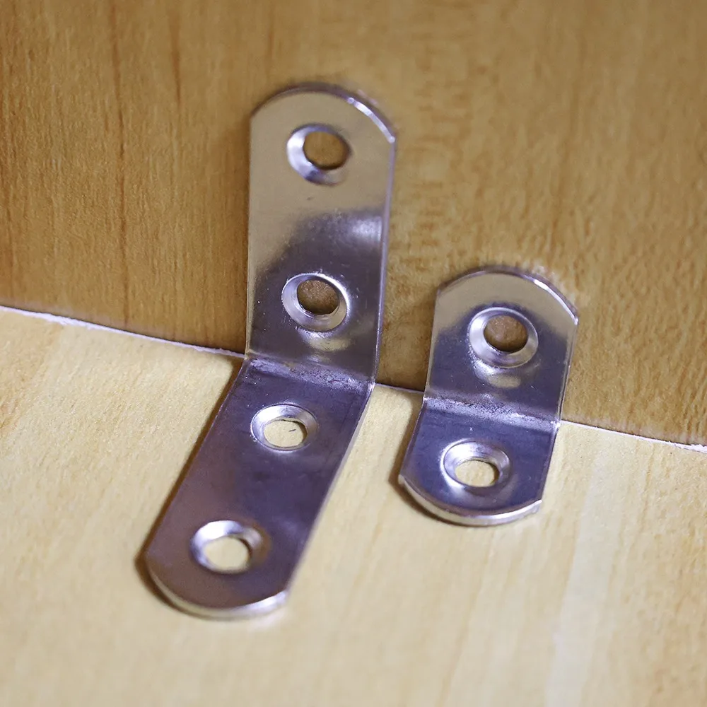 Picture 7: Stainless Steel L Shape Angle Bracket with Screws 90Degree Right Angle for Furniture Cabinet Wardrobe Shelf Corner Brace Connect