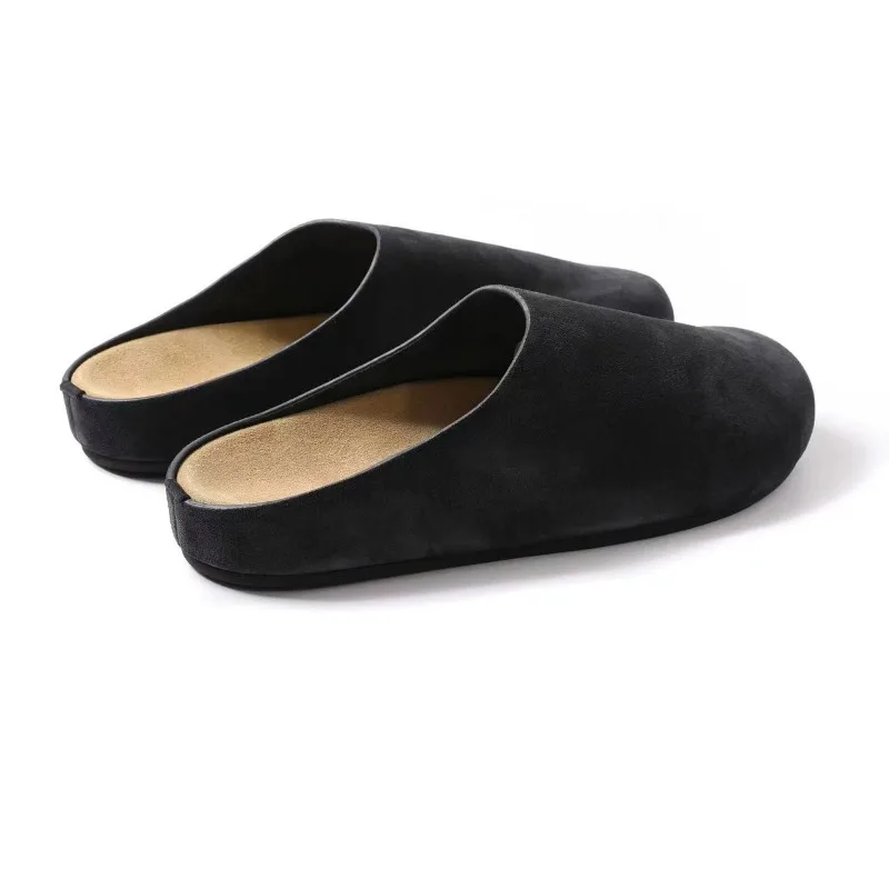 

Women's Slippers Closed Toe Round Toe Suede Clogs Sandals Autumn New Retro Solid Color Flat Bottom Women's Mules Shoes