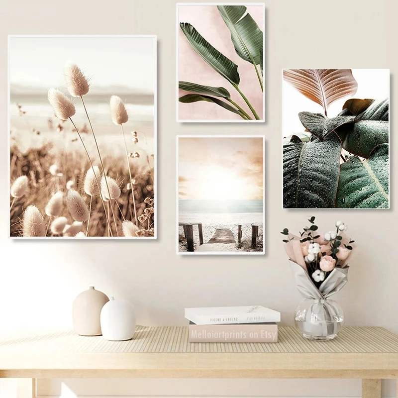 5D Diamond Painting Green plants, leaves, sea view diamond Embroidery Landscape Beach Cross Stitch Kits Mosaic Decor craft