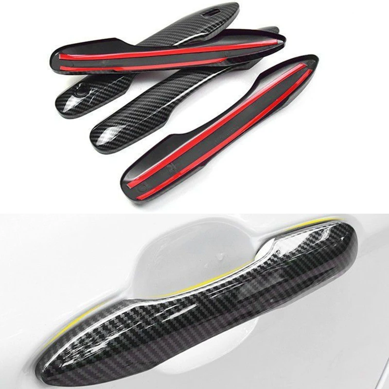 

For Toyota Camry XV 70 /Corolla /Prius/Avalon 2017-2020 Car Door Handle Cover Trim decorate Imitation carbon fiber