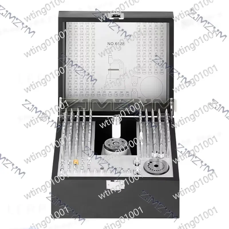 Watch Maintenance Tool High Precision 130PCS Punches Set Punching Table Kit for Balance Wheel and Shaft Disassembly Repair
