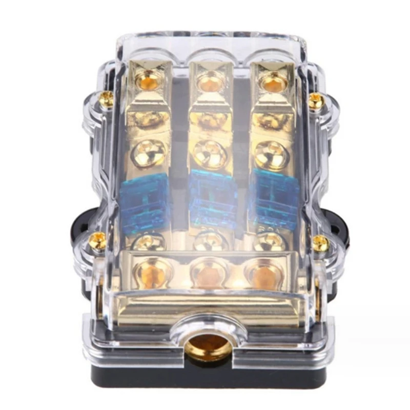 3 Way ANL Fuse Holder Fuse Holder 4 Gauge In To 8 Gauge Out For Car Truck Boat Marine Audio Amplifier