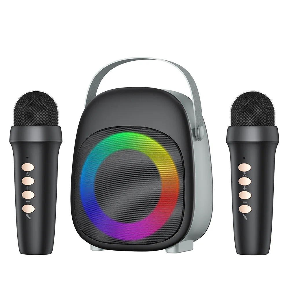 ポータブルBluetoothスピーカー,ホームシアターカラオケ,サラウンドサウンドシステム,子供用ミニワイヤレスマイク,KTV,新品