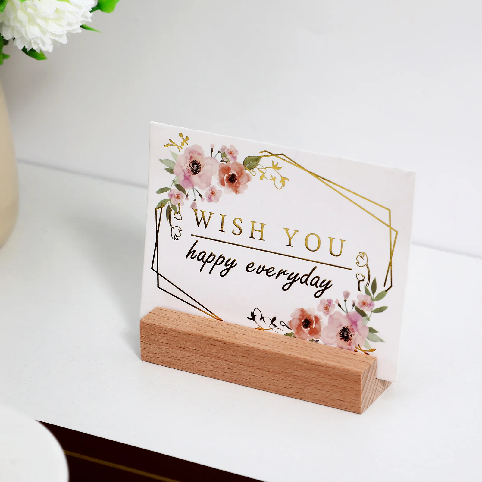 

Wooden Card Holders 20 Pcs Table Sign Stands Picture Holder for Events Home Office Decoration Display Base