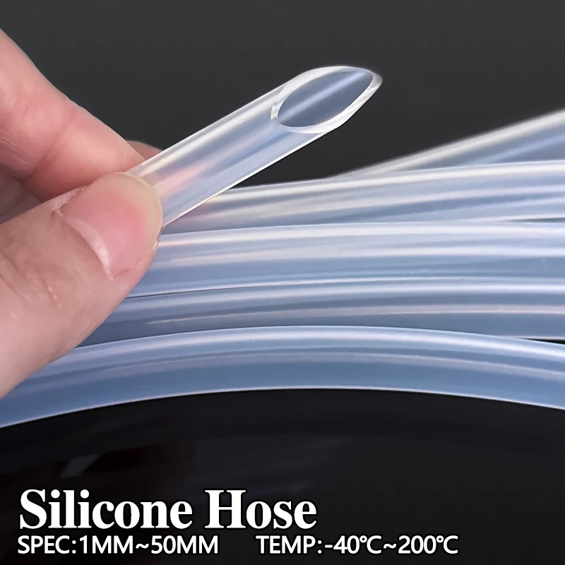 Silicone Tube Transparent Nontoxic Pipe ID 2-14mm Food Grade Temp Resistant Easy Clean Flexible Hose for Drinking Plumbing
