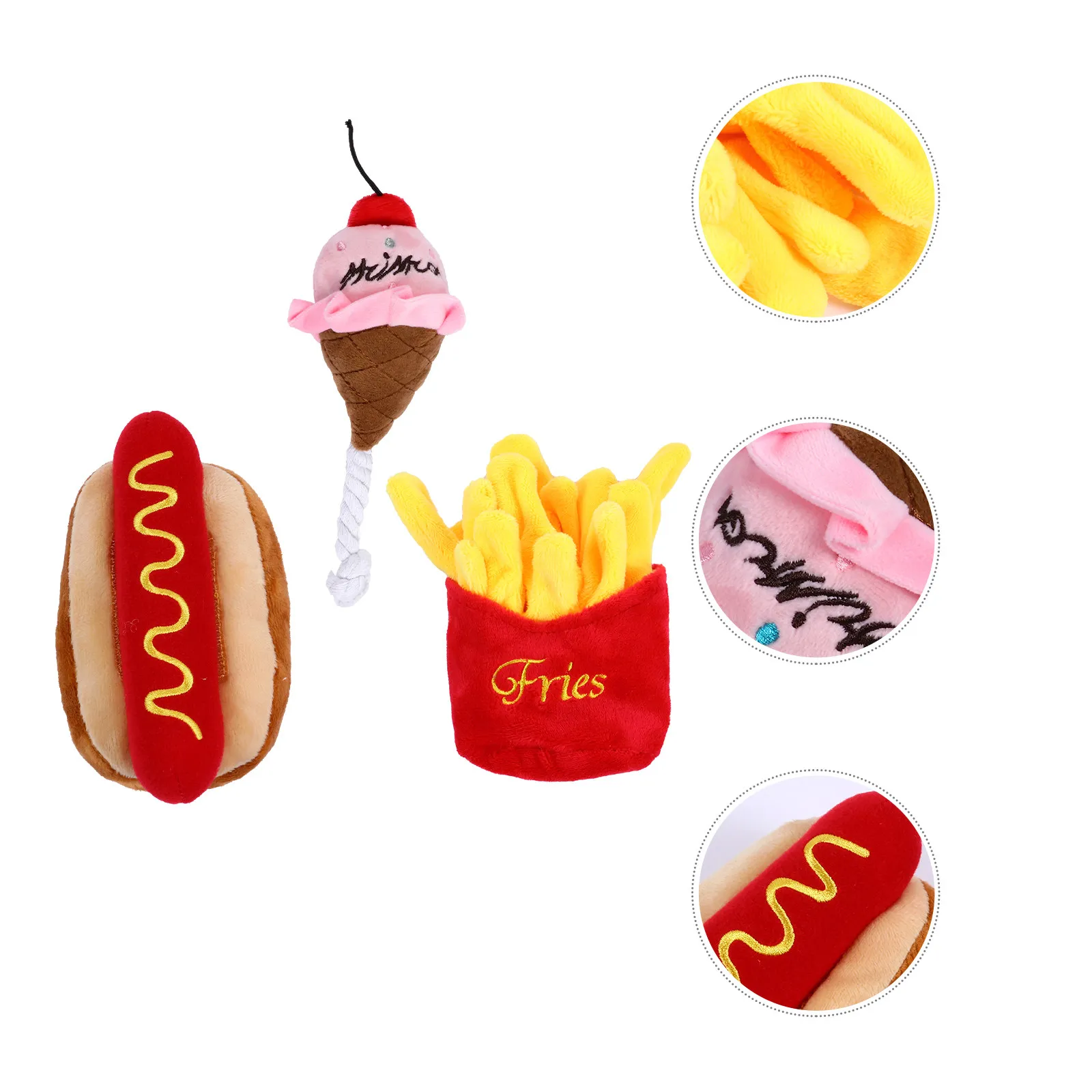 3Pcs Pet Food Simulation Sound Plaything Bright Color for Dog Cat Interactive Fun Pet Toy Squeaky Toy Dog Squeaky Toys