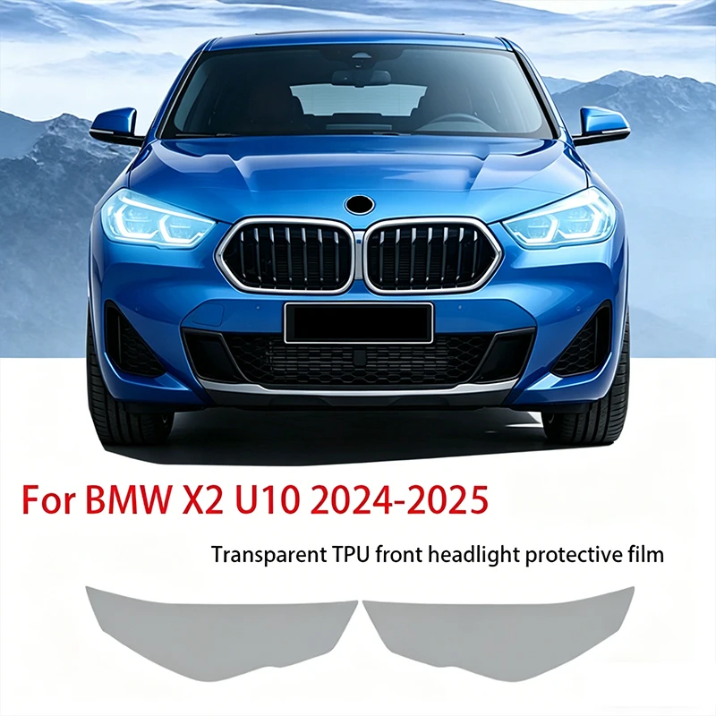 

Suitable for BMW X2 U10 2024-2025 transparent, smoke black TPU headlight protective film, scratch resistant and UV resistant