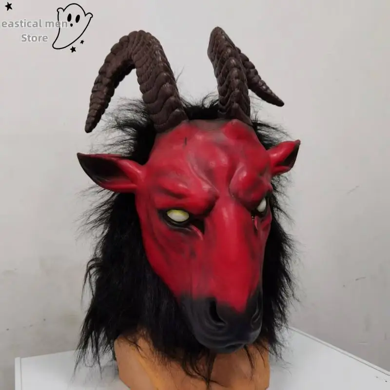 Maschera in lattice Hellfire Beast Halloween Spaventoso Demone Satana Maschera Cosplay Costume da festa Accessorio Maschera di capra malvagia horror