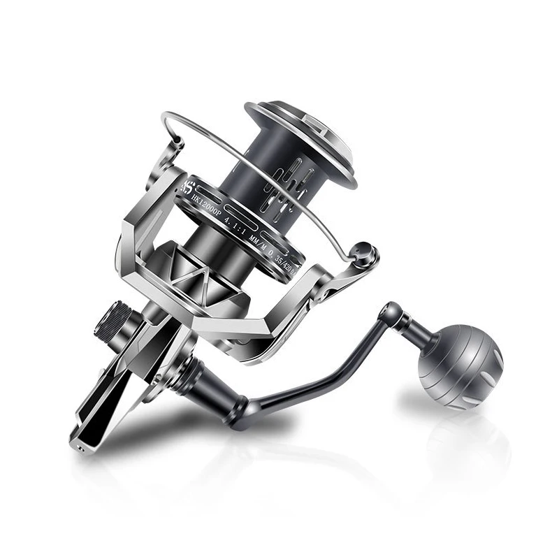 HK8000 10000 12000 بكرة دوارة لصيد الأسماك على البحر 4.1:1 نسبة مقاومة التآكل المعدنية 15 كجم أقصى مقاومة #3