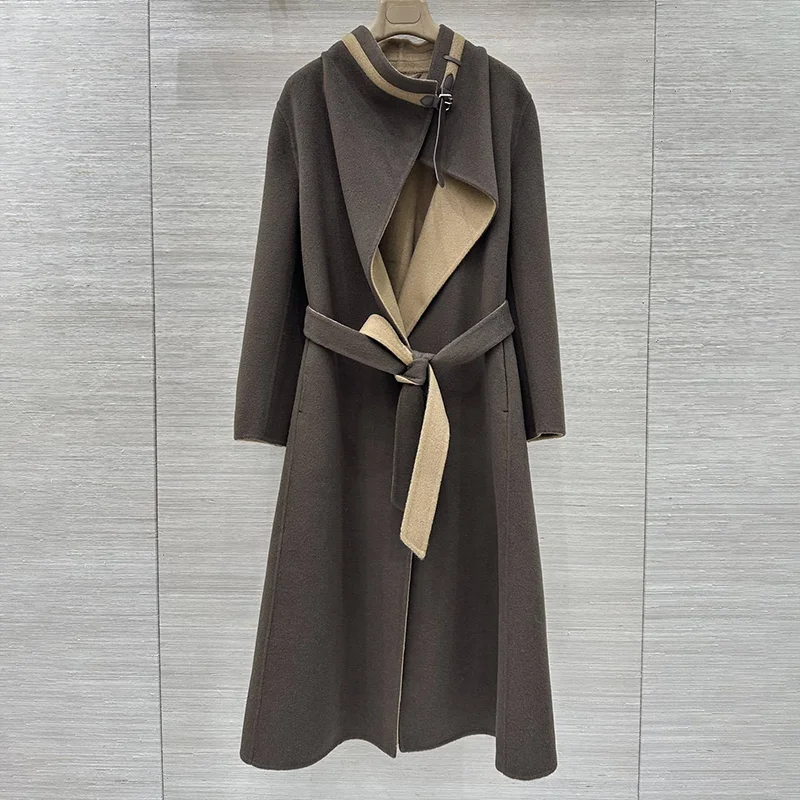 

Top quality double-sided high-pile Australian wool women's long coat for autumn and winter female clothing 25110752