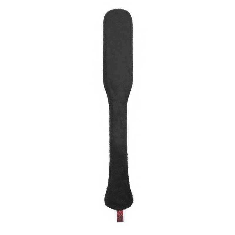 45.5CM Front Classical Red,Back Black Velvet Flog Spank Paddle Horse Whip Beat Submissive Crop Equestrian bat for Cosplay