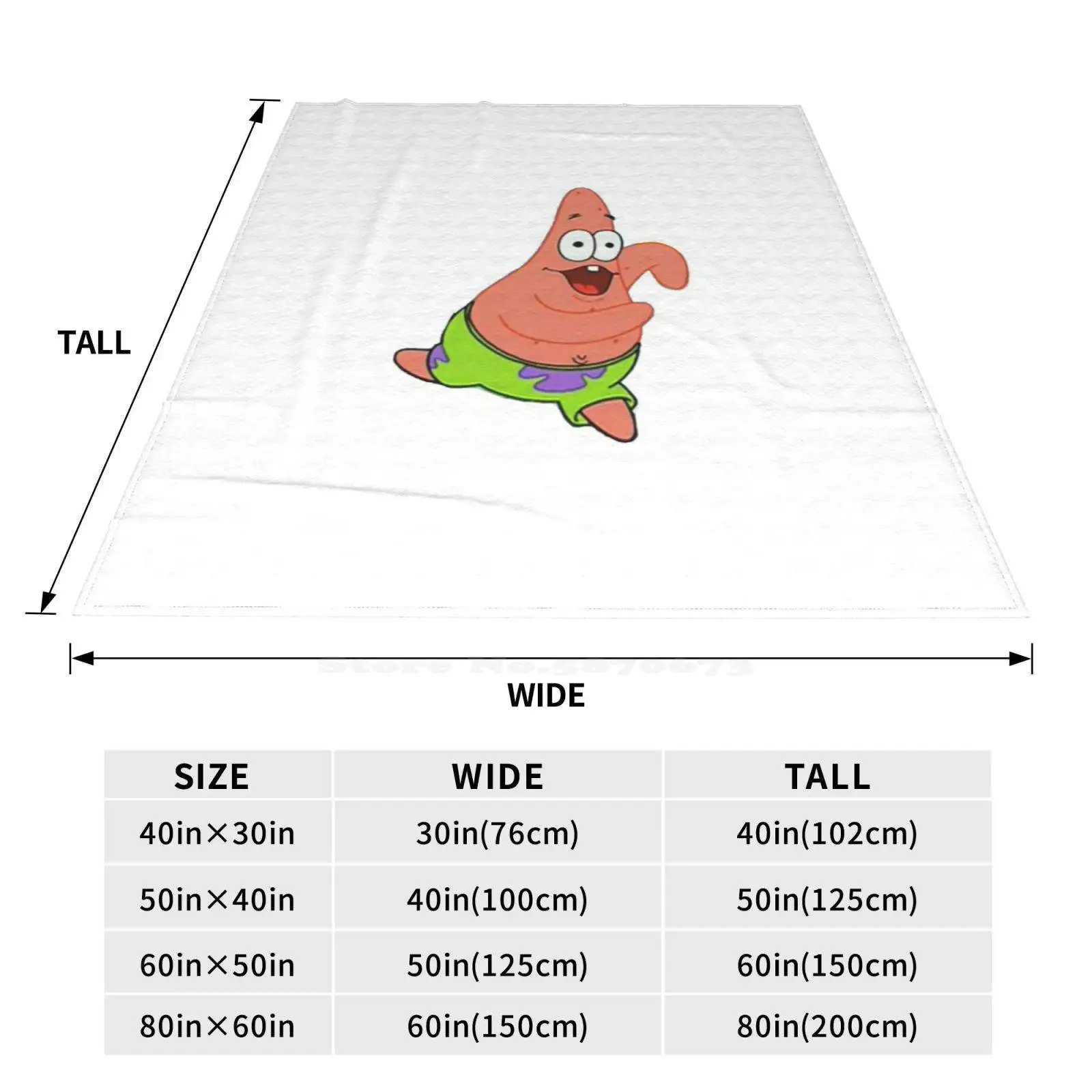 Patrick Star Running Creative Design Light Thin Soft Flannel Blanket Patrick Star Starfish Chocolate Bikini Bottom Meme Funny