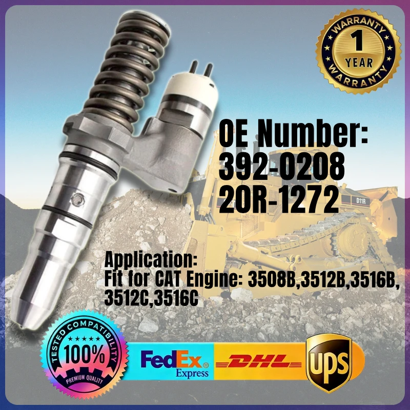 Fuel Injector 392-0208	20R-1272 3920208 20R1272 for Caterpillar CAT Engine 3508B 3512B 3516B 3512C 3516C