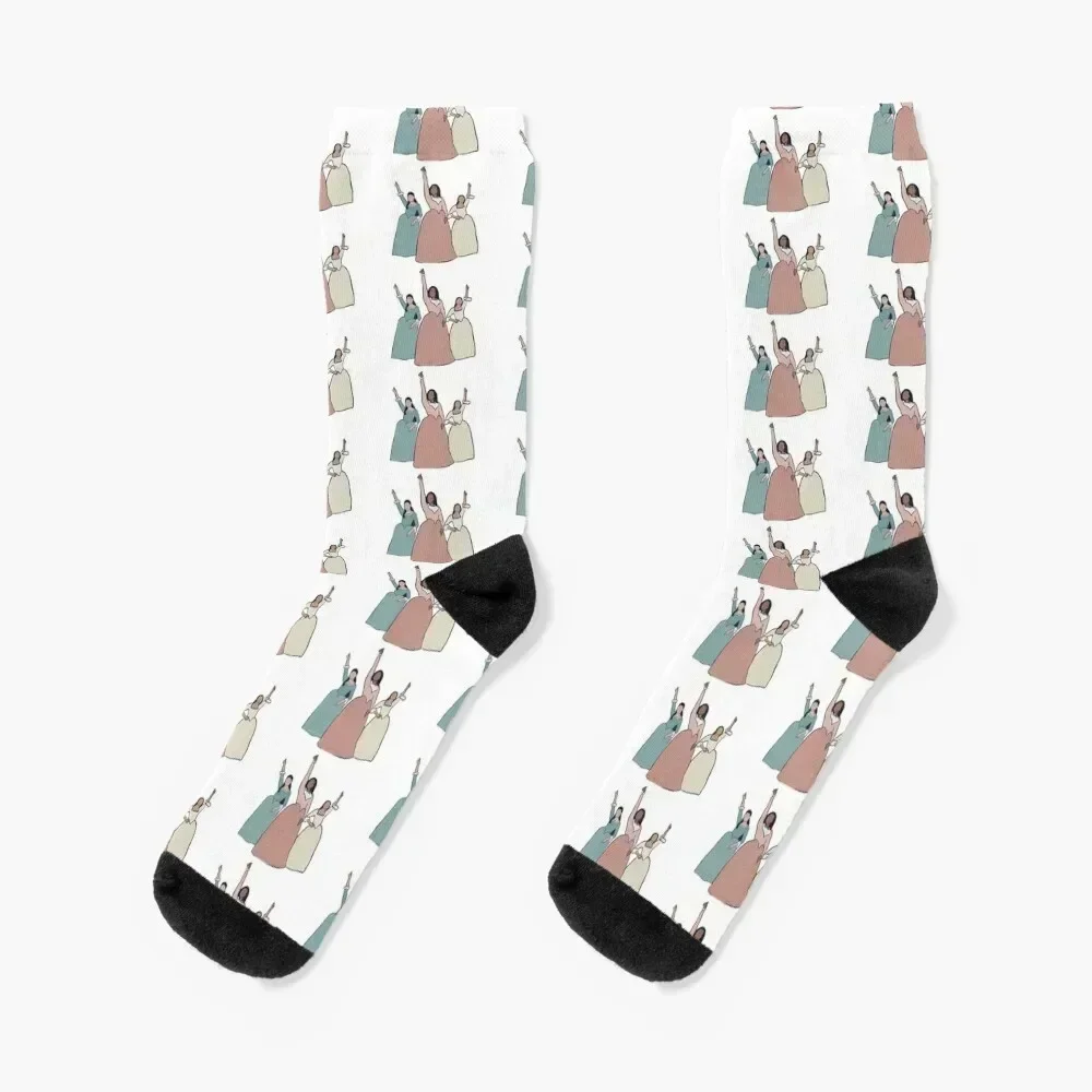 

schuyler sisters WORK Socks floral funny sock gift Man Socks Women's