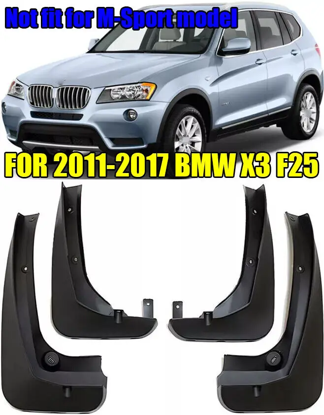 

New Front & Rear Molded Splash Guards Mud Flaps FOR 2011-2017 BMW X3 F25