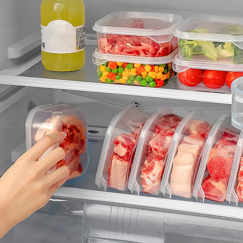 1Pc scatola di conservazione degli alimenti trasparente frigorifero carne congelata verdura scatola di conservazione degli alimenti da cucina organizzatore di conservazione sigillato per alimenti