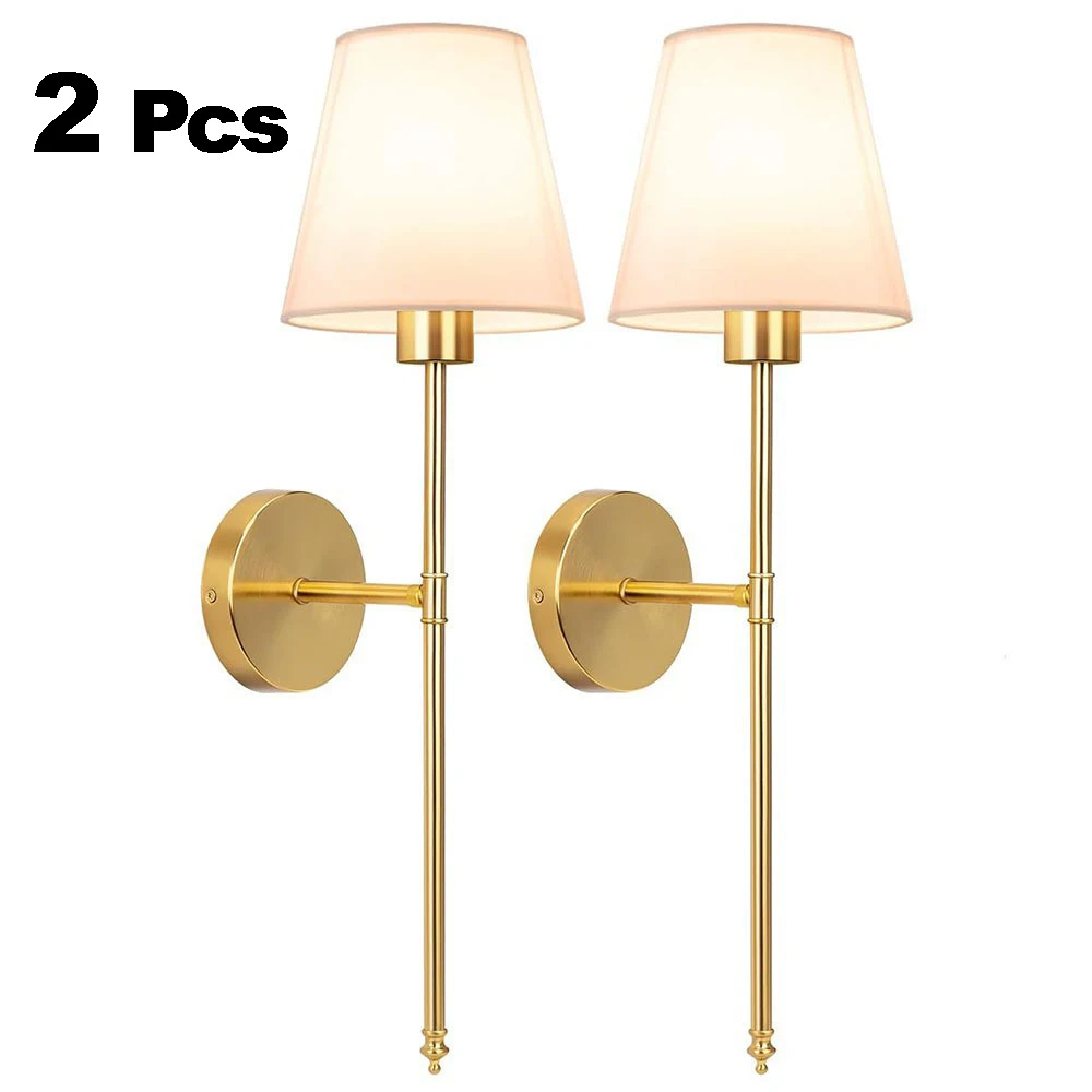 

Nice Wall Lamp 2PCS E27 Socket With Soft Fabric Cover Without Bulb Room Living Room Decorative Light
