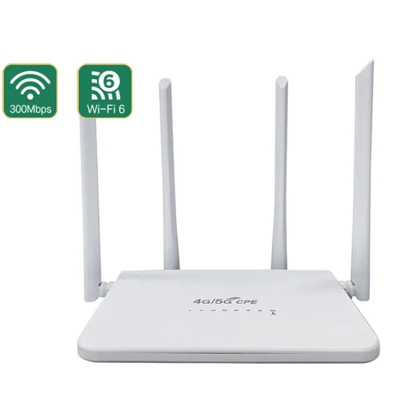 

2.4GHz 300Mbps WiFi Router Repeater 4G LTE Wireless WiFi 6 Efficient Wall Penetration Router With Antenna With Sim Card Slot
