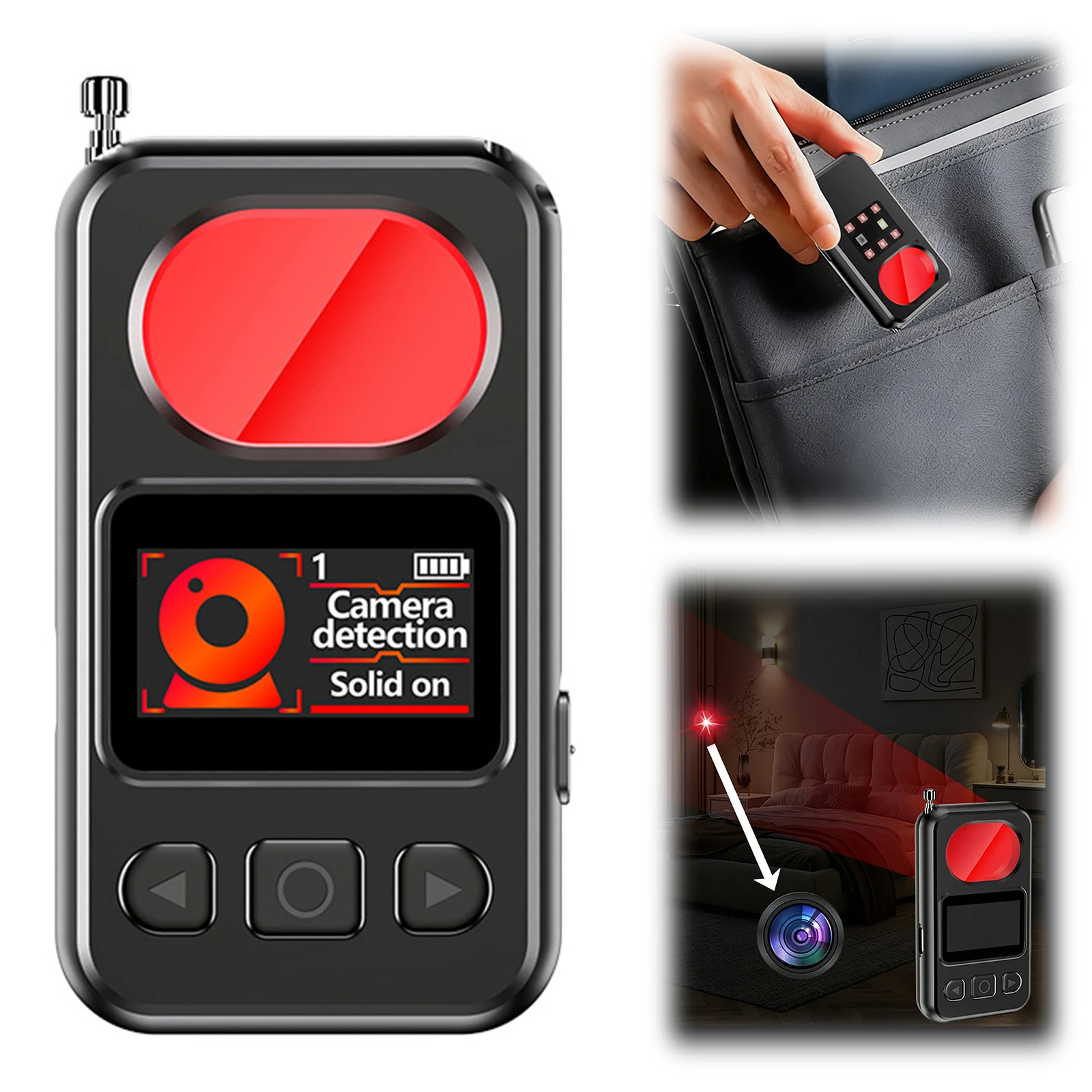 

Беспроводной сканер сигналов и радиочастот с телескопической антенной, портативный детектор GPS-трекеров, перезаряжаемый, для отелей, офисов, дома, автомобилей