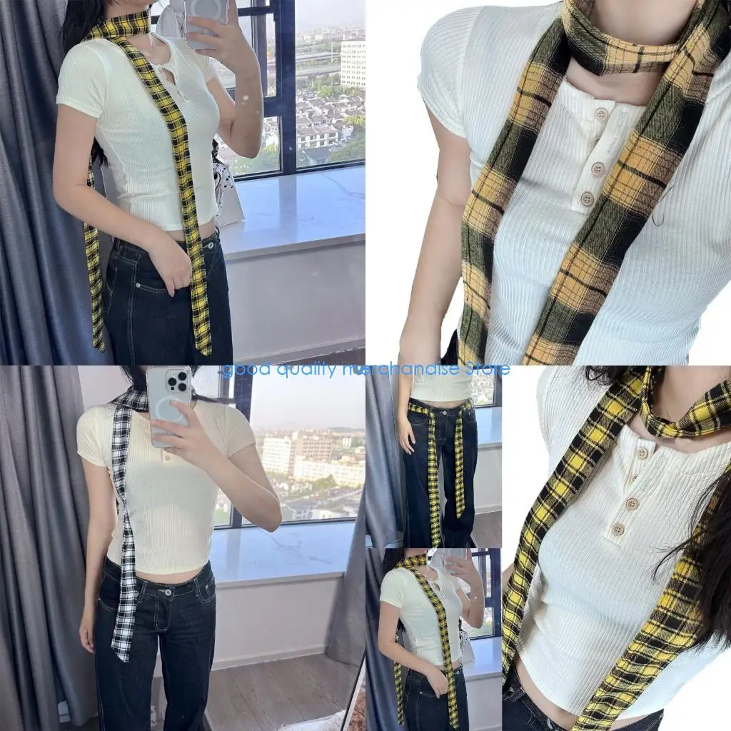 

Y5JD Шарф в британском стиле для уличной одежды Удлиненный крутой платок для девочек Spicys