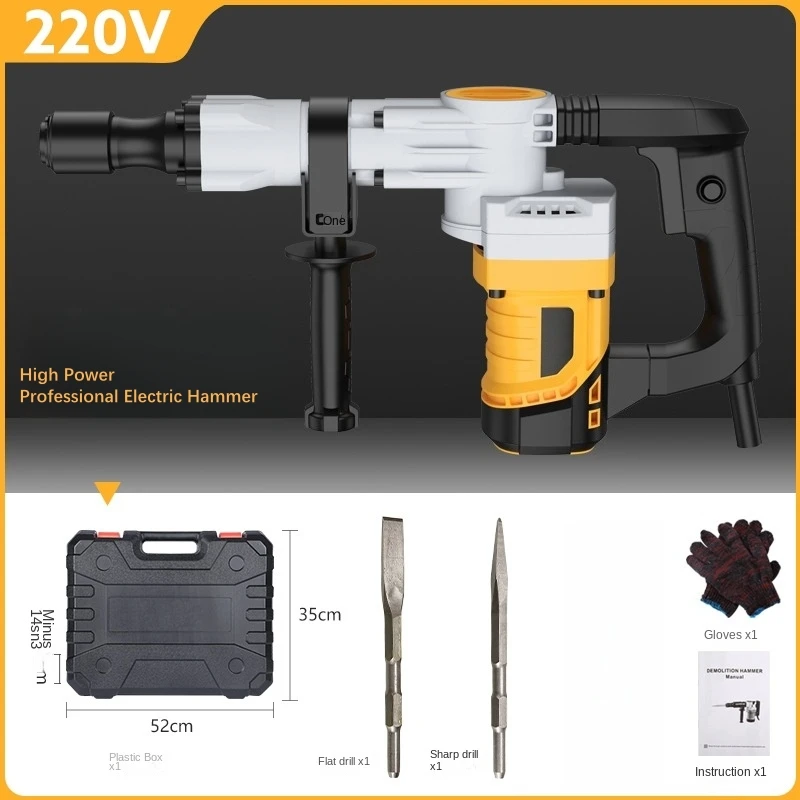 110v/220v Heavy-Duty muurbrekende elektrische hamer Industriële wandgleuf Beton Elektrisch Pick Oonicanica Estat NaderenCu Nad Het Nad Vend Pour Pour Four