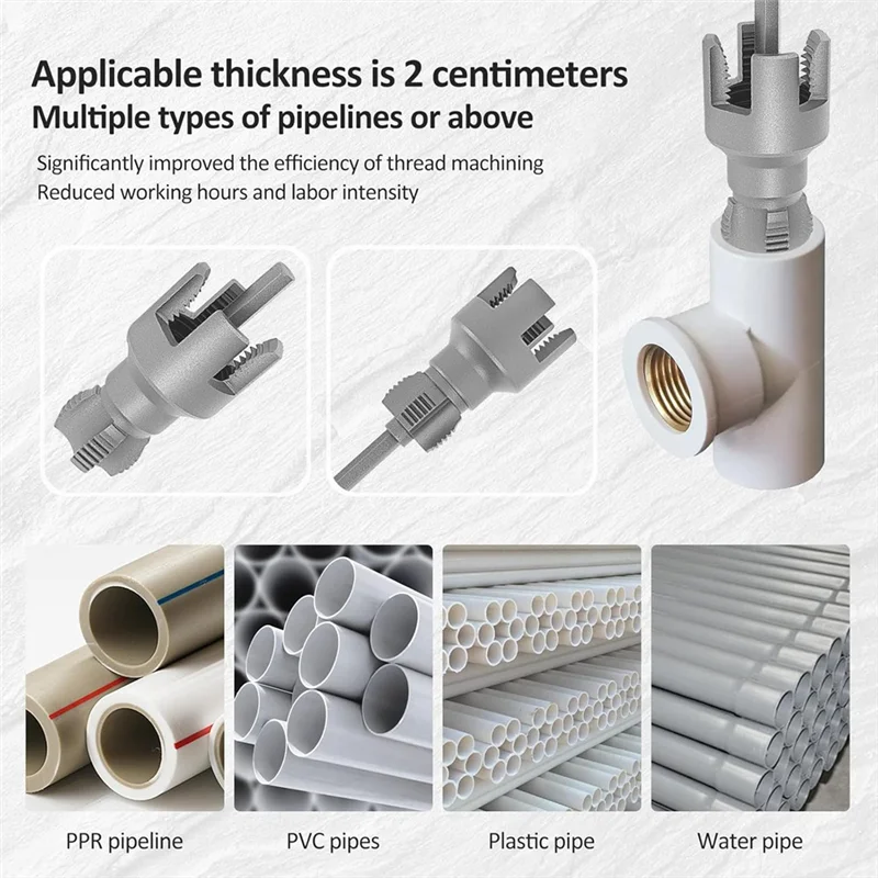 【B07R】Интегрированный инструмент для нарезания резьбы внутренних и внешних труб 1/2 "(DN15) 3/4" (DN20) Инструменты для резьбы по размере электрической дрели (1/2" и 3
