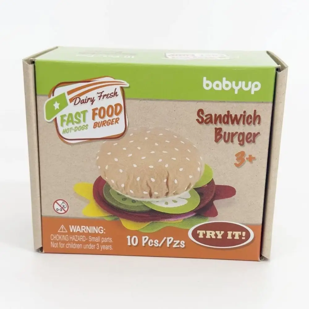 Gioco di ruolo Feltro Panno Hamburger Crea Pizza Simulazione Feltro Combinazione Cibo Hot Dog Feltro educativo Cibo Burger Set di alimenti