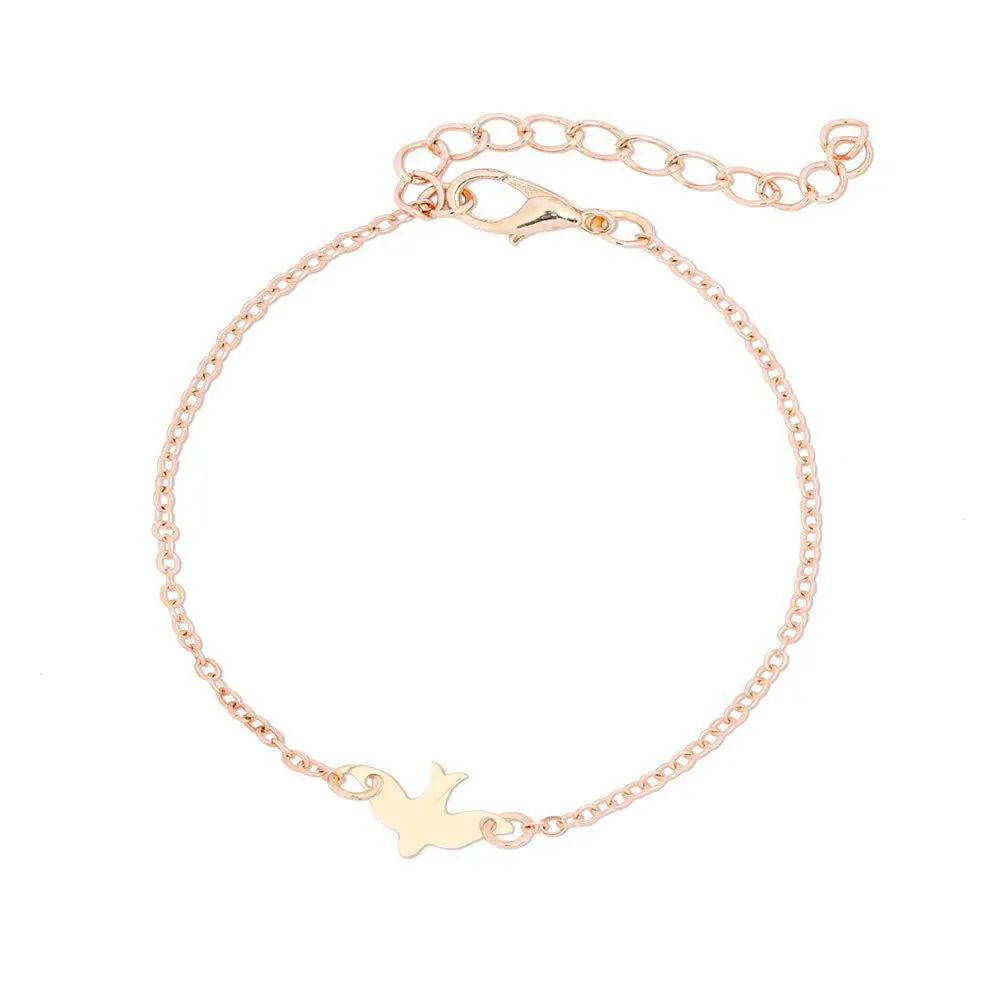 

bird bracelet Fashion Round Wave Dog Paw Pendant Bracelet Silver Color pulseira feminina