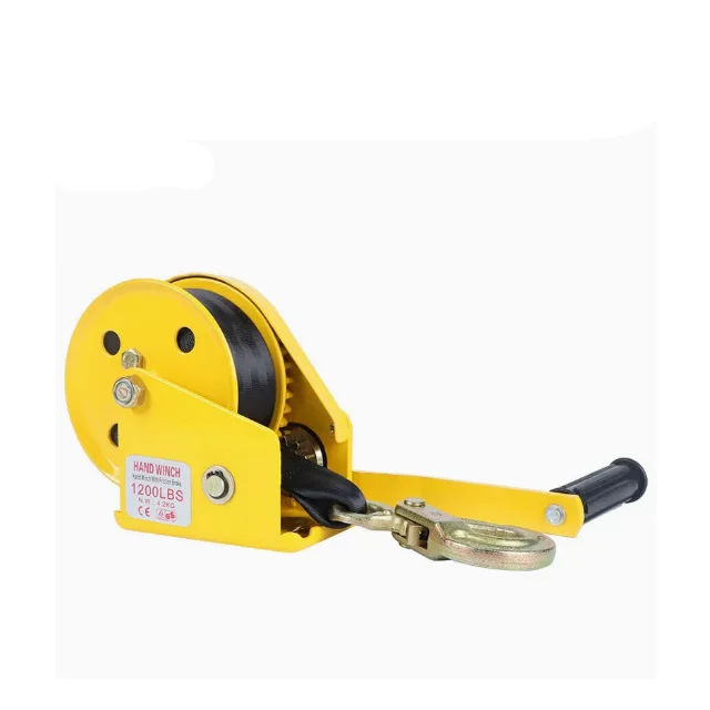 Small Manual Portable Self Locking Hand Operated Winch With Wire Rope