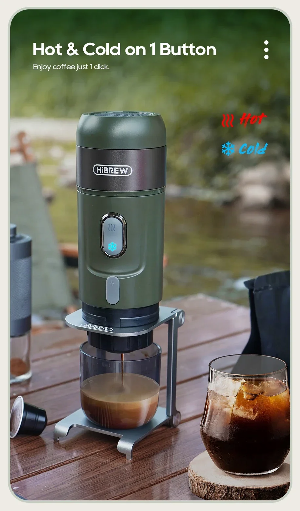 H4B Wireless Electric Car & Home Camping Portable Espress  Dolce Powder Ground Coffee Maker Machine