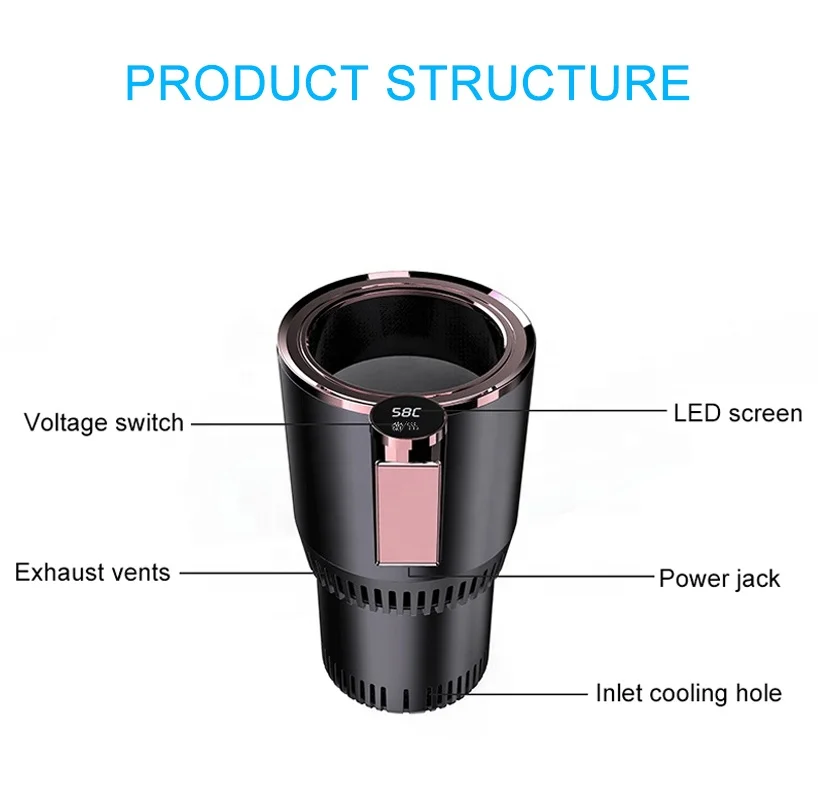12V Auto Electric Keep Cooling Heating Cup Drink Holder Smart Car Cup Cooler Warmer view 2