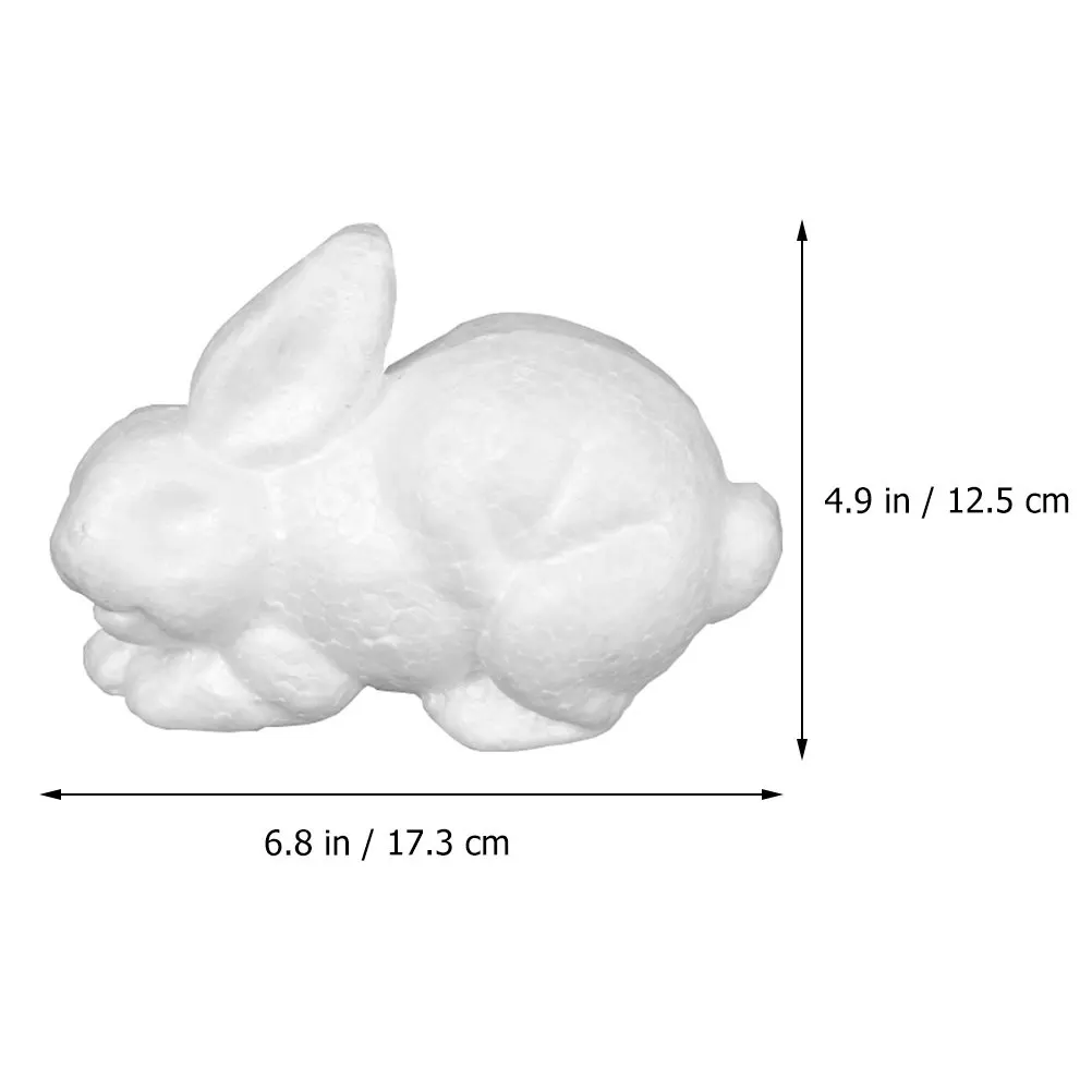 1Pcs Fine Workmanship Foam Easter Rabbit Ornament Bunny Decor for DIY Self-Coloring Easter Theme Home Office Decoration