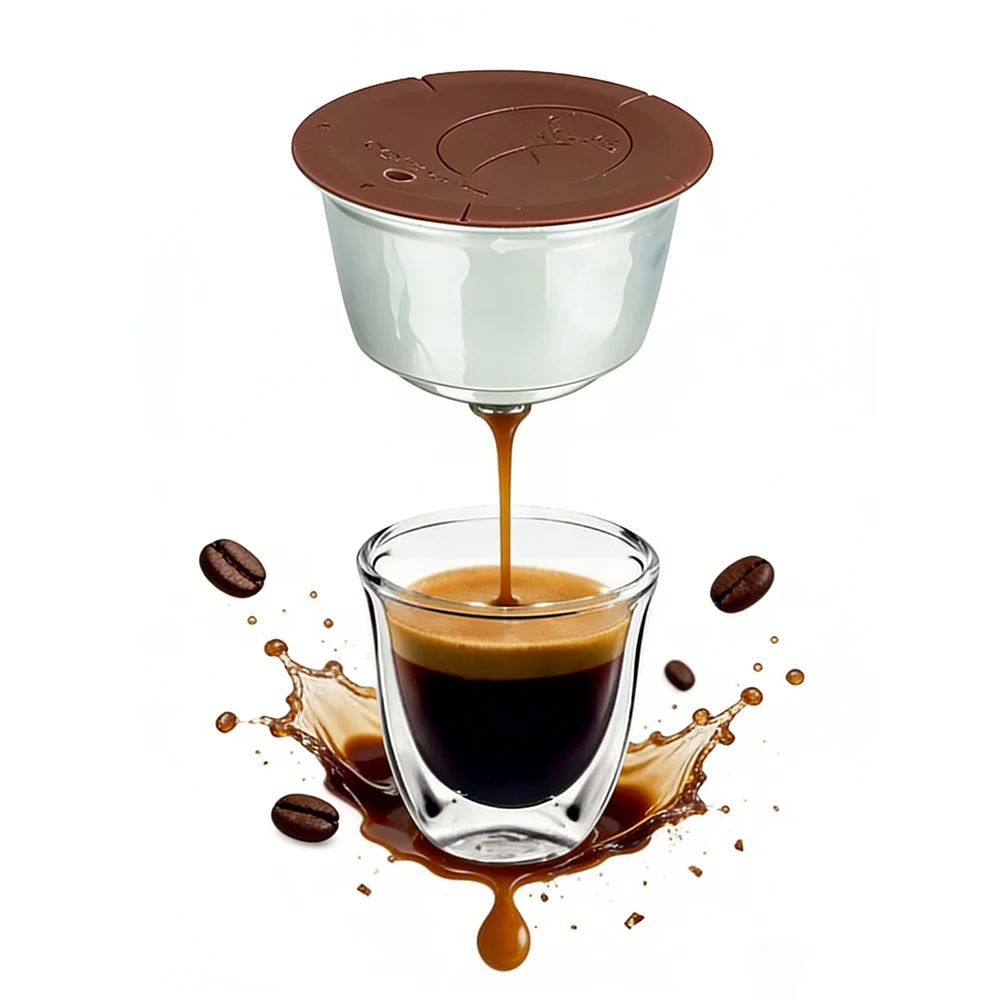 FÜR Dolce Gusto Edelstahl-Kaffee- und Milchschaum-Etui mit doppeltem Verwendungszweck, gepaart mit mit mit mit gefüllter Pulverkapselung mit Silikondeckel