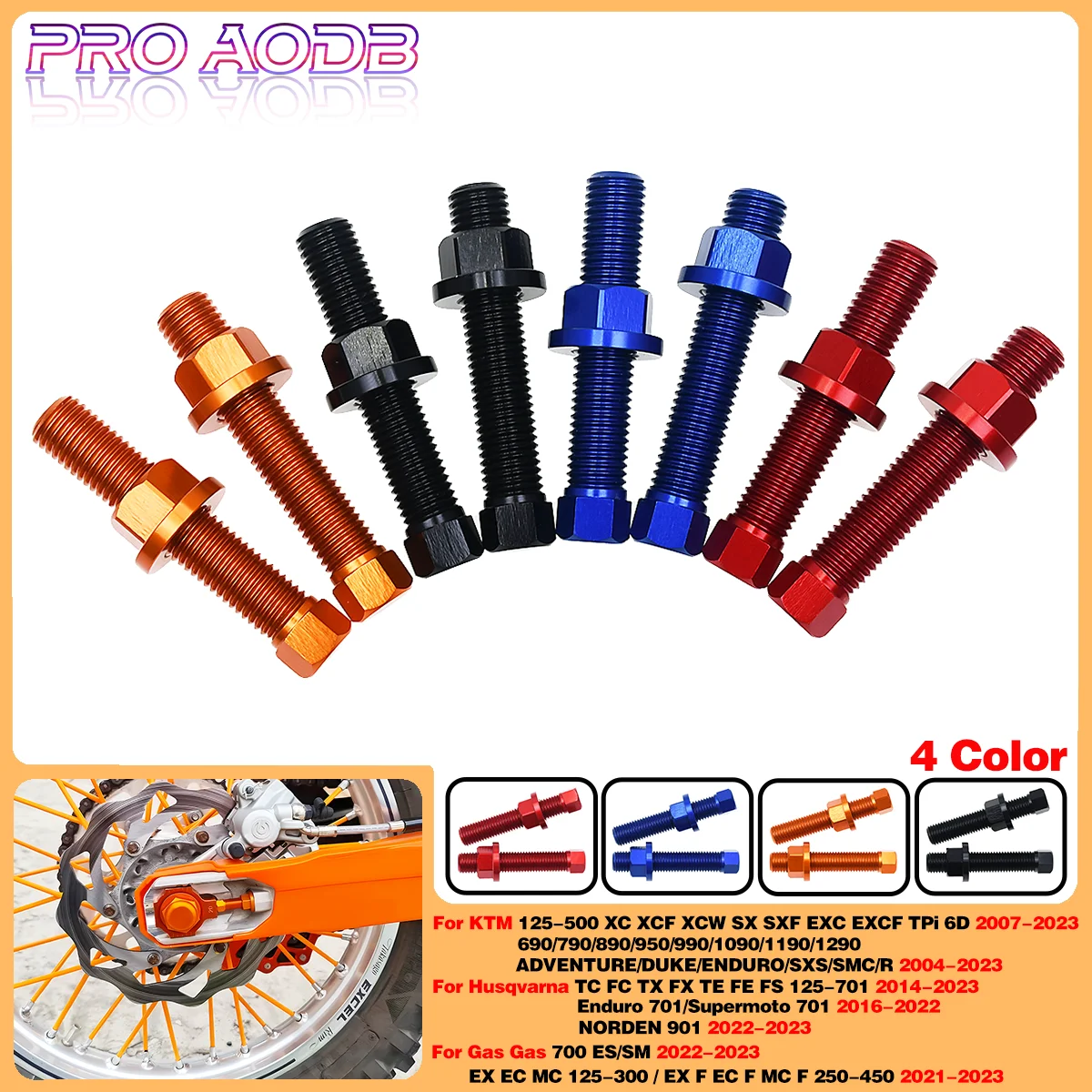 Motocross parts Rear Axle Blocks Chain Adjuster Bolt For Husqvarna TC FC TX FX TE FE FS 125-701 For Gas Gas EX EC MC F SM ES 700