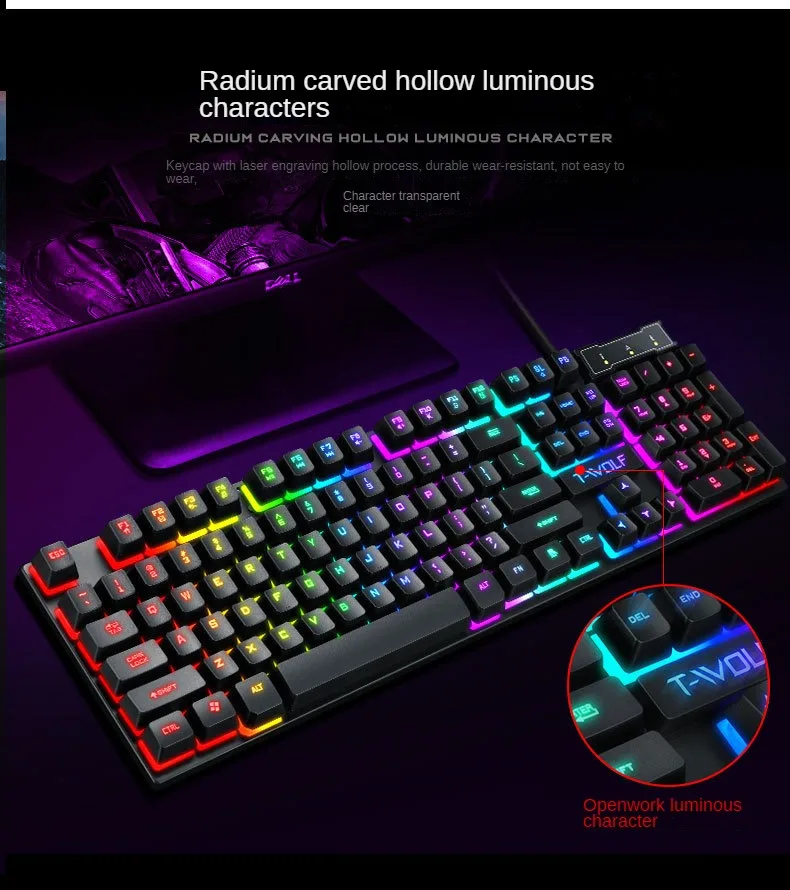 Russian pc Wired  keyboard Gamer version With Backlight Computer Spanish keyboards Colorful for laptop pc