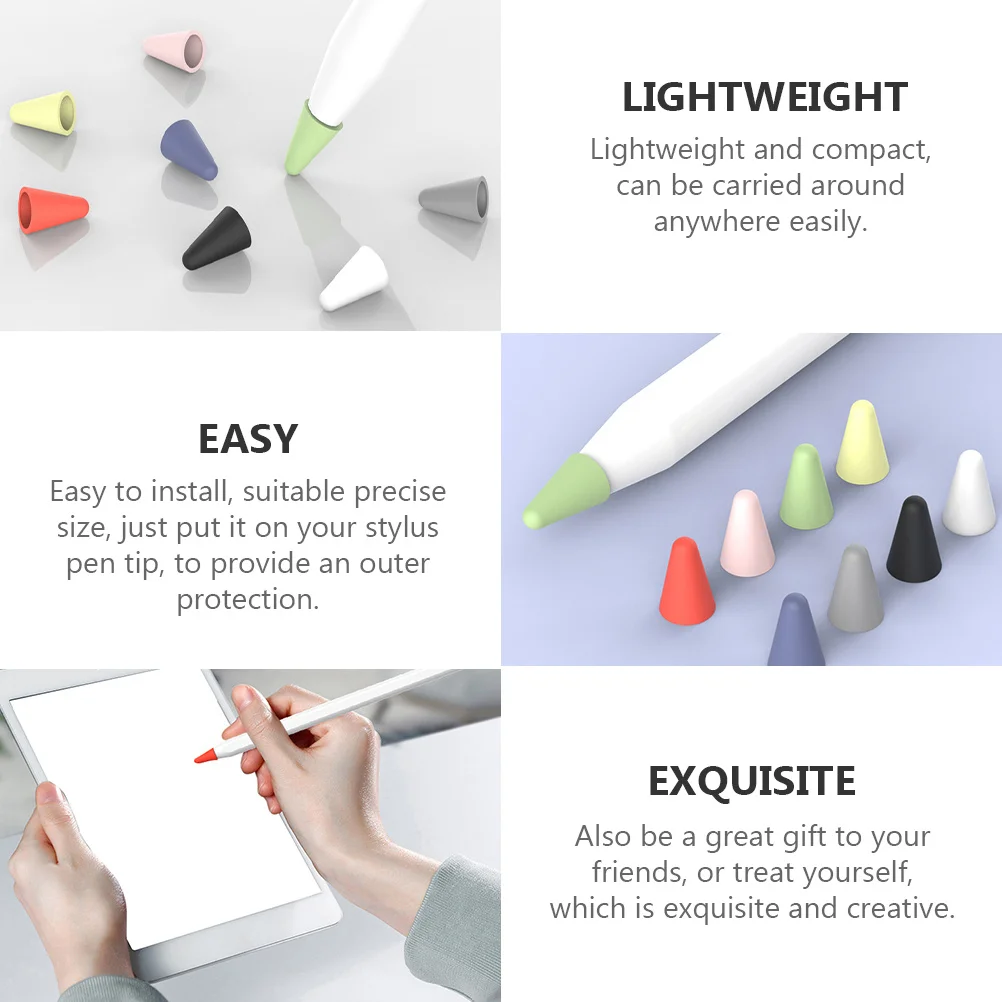 16Pcs Silicone Protective Covers for Stylus Pen Pencil Tip Protector Compatible with Apple Pencil Mixed Colors Anti-Slip Noise