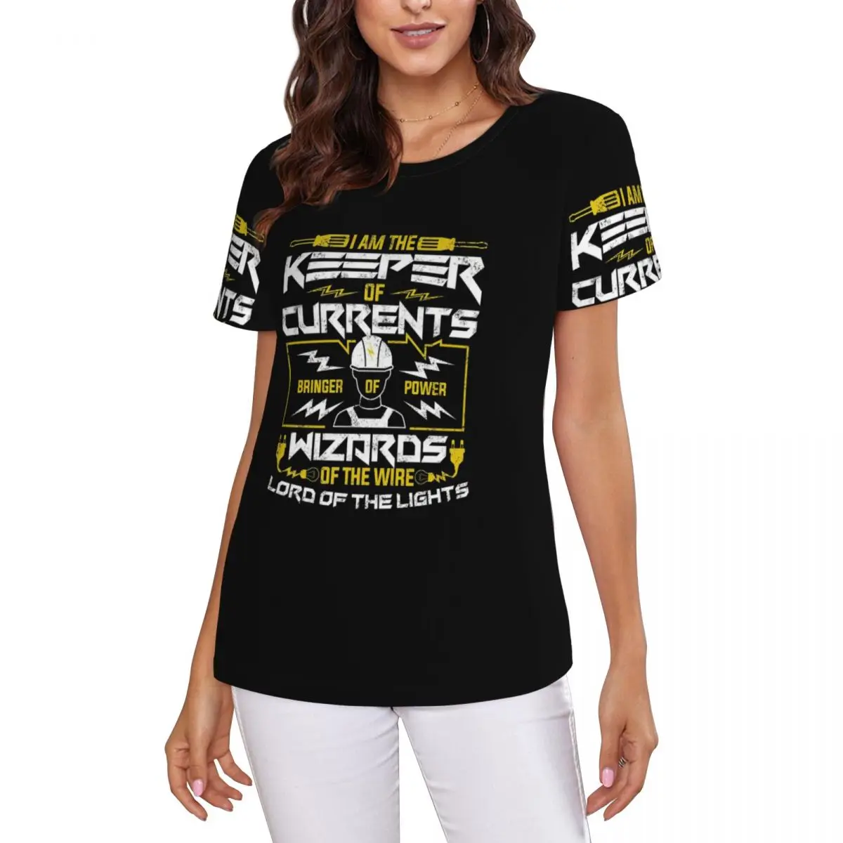 Electrician Electrical Engineering Power T-Shirt Women Short Sleeve T Shirts O-Neck Streetwear Cotton Summer Tees Streetwear